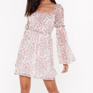 Nasty Gal “Don’t Even Go Flare” Floral Mini Dress